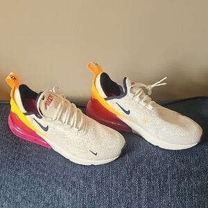 Nike Air Max 270 White with Pink and Yellow Highlights NEW